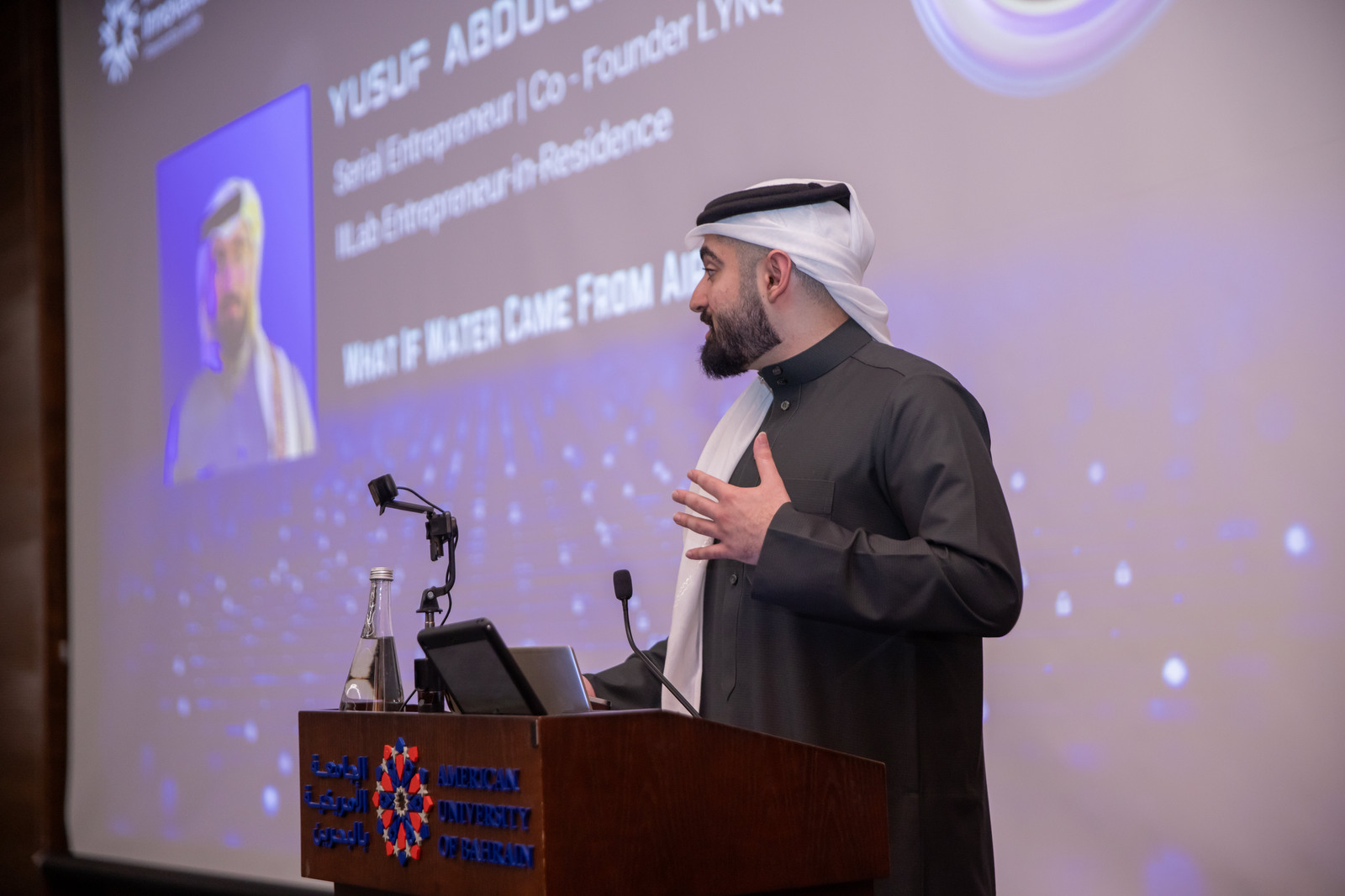 Yusuf Abdulla delivering a keynote